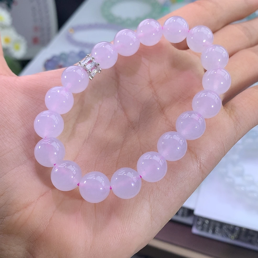 未镶嵌手链翡翠浅粉手串