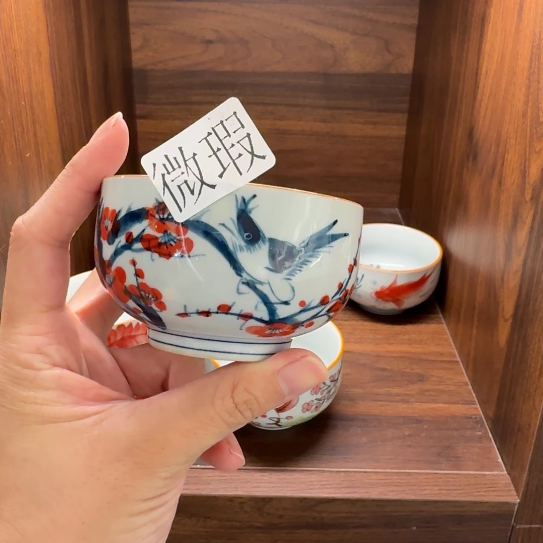 釉下手绘茶具微瑕