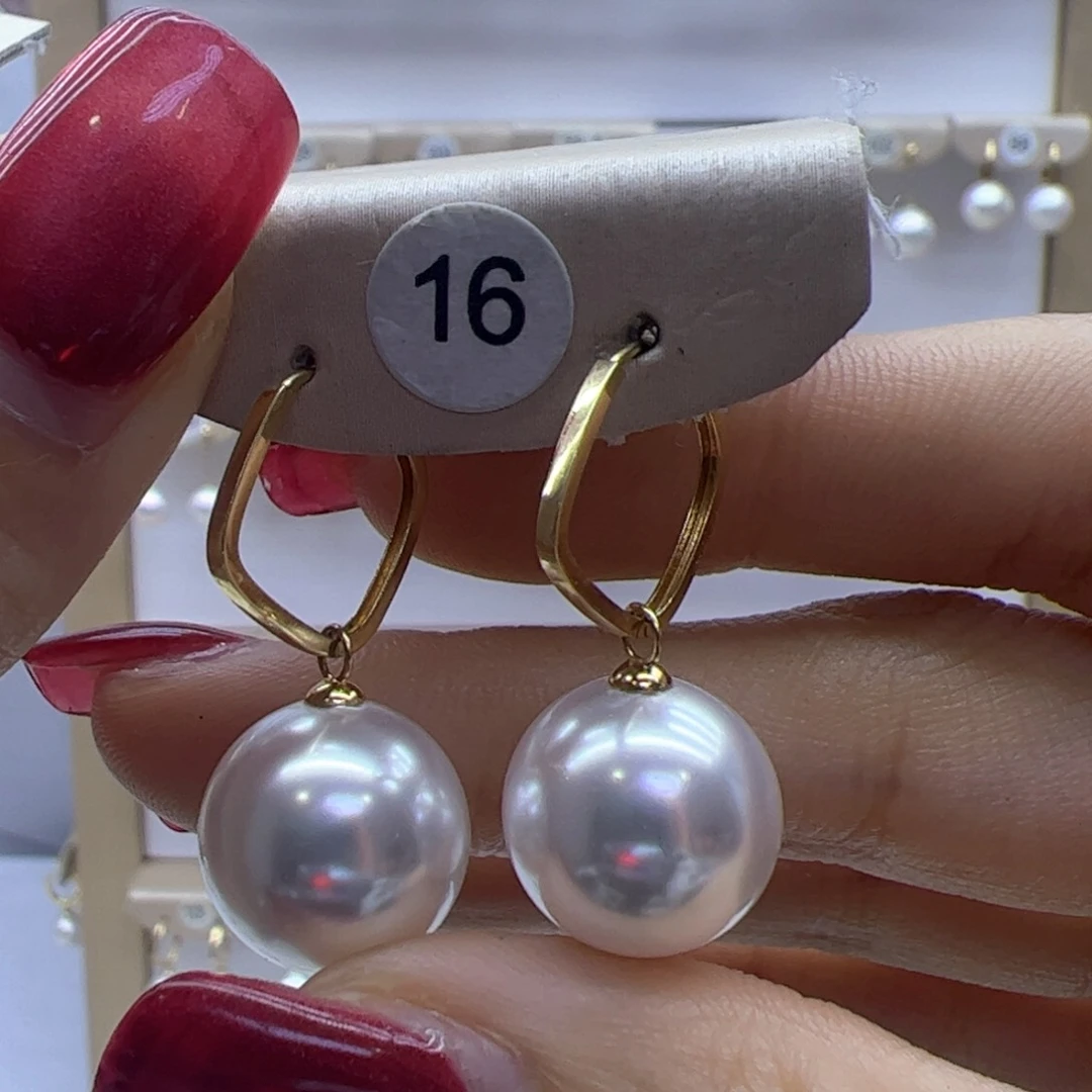 淡水珍珠耳饰18K金镶嵌