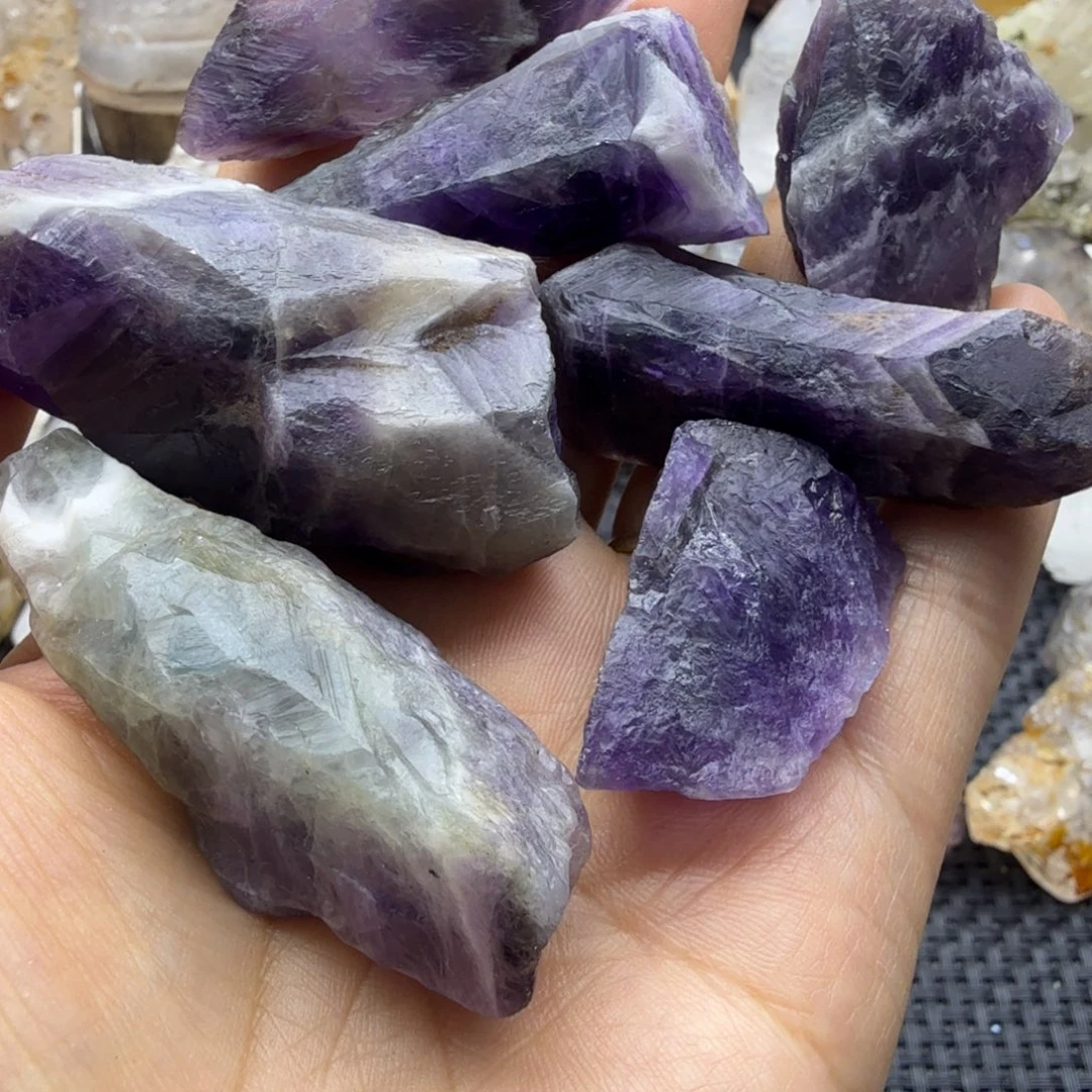 石材紫水晶原矿石福利7个