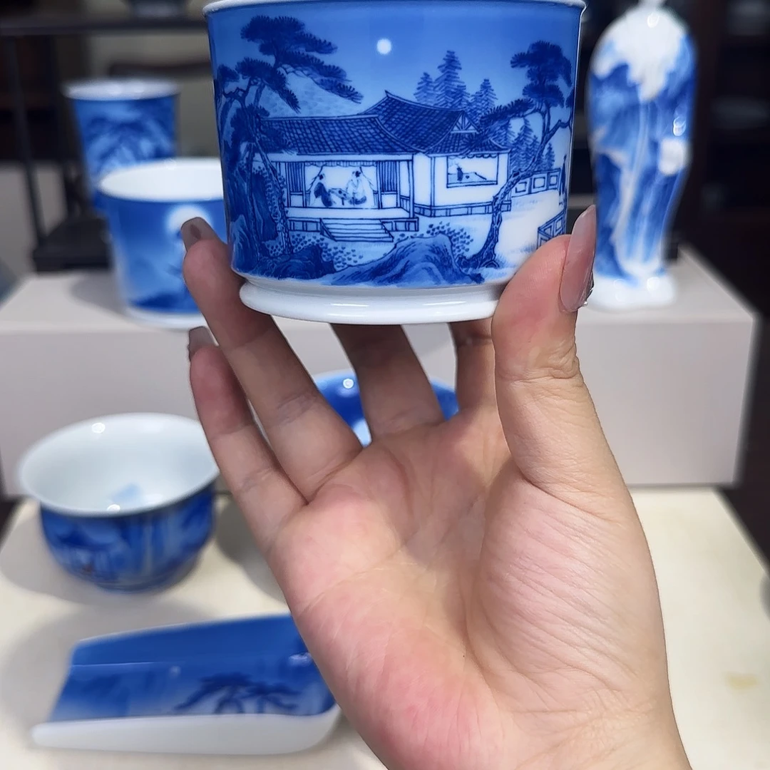 青花夜景精品杯杯