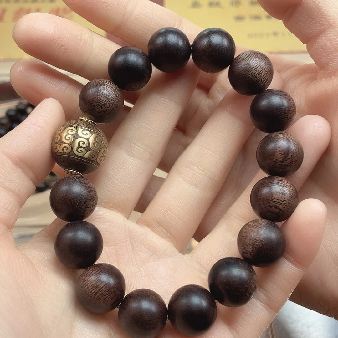 沉香手串越南芽庄黄棋楠玉化糖芯瘤疤1.4