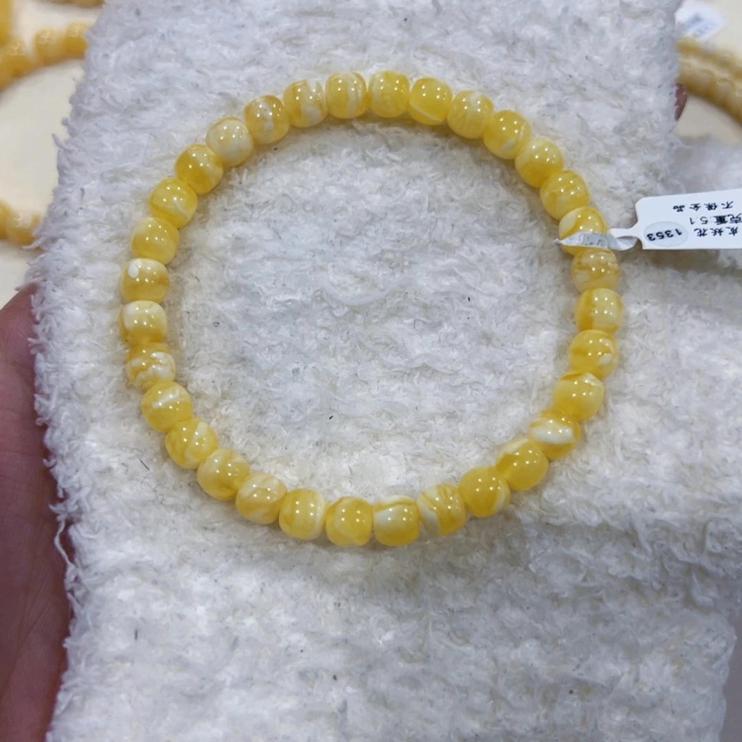 手链蜜蜡未镶嵌6.5m虎皮妖花嘎嘎好看