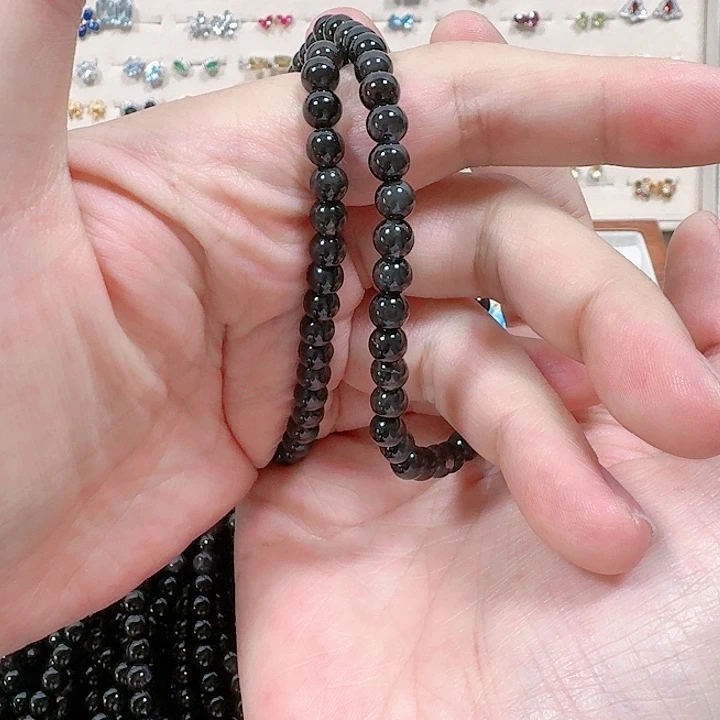 黑曜岩颈饰未镶嵌手链