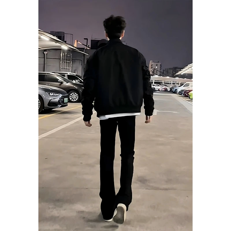 黑色柳叶弯刀牛仔裤男款加绒痞帅高级感裤子美式高街高个子微喇裤