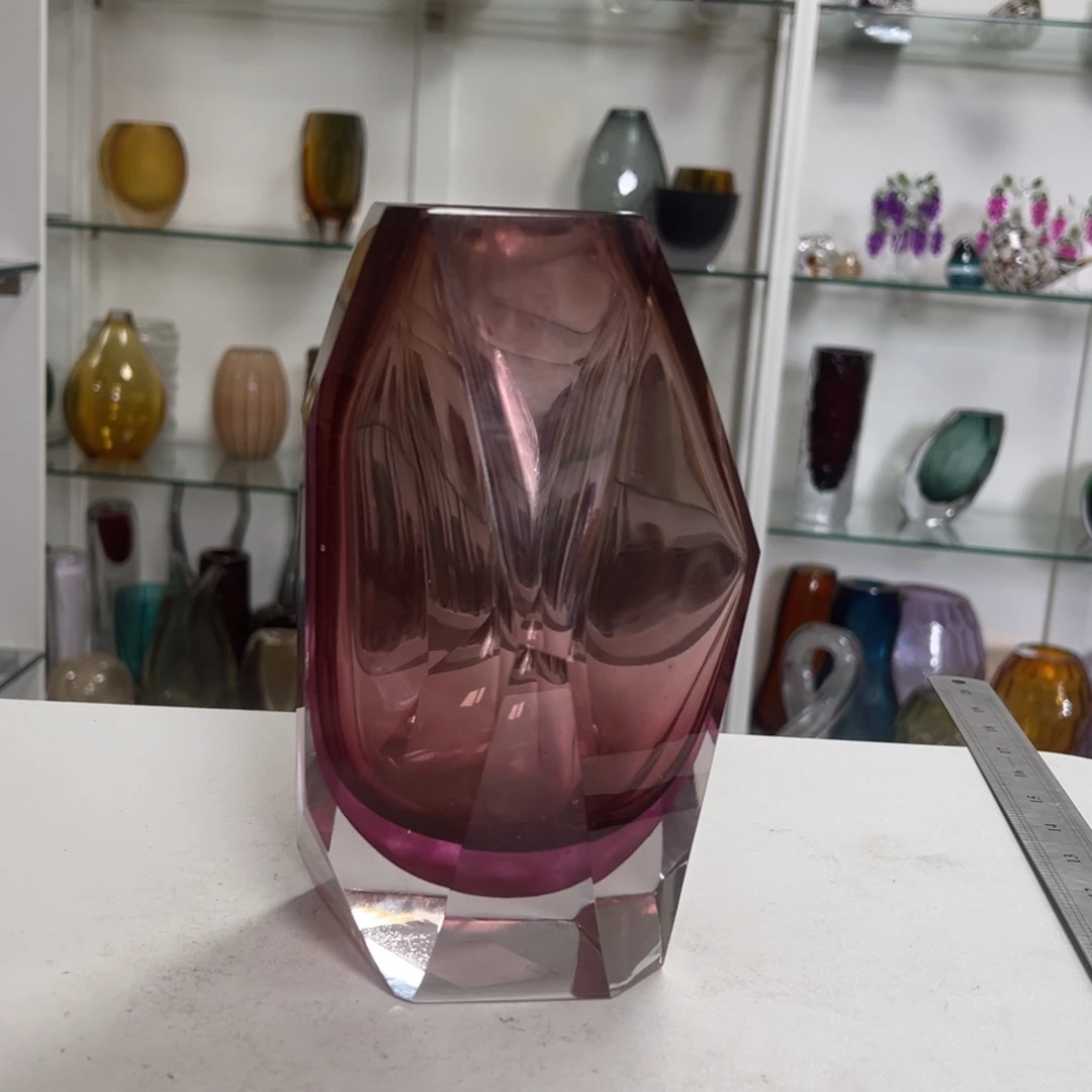 幻彩琉璃花瓶纯手工制作高度21