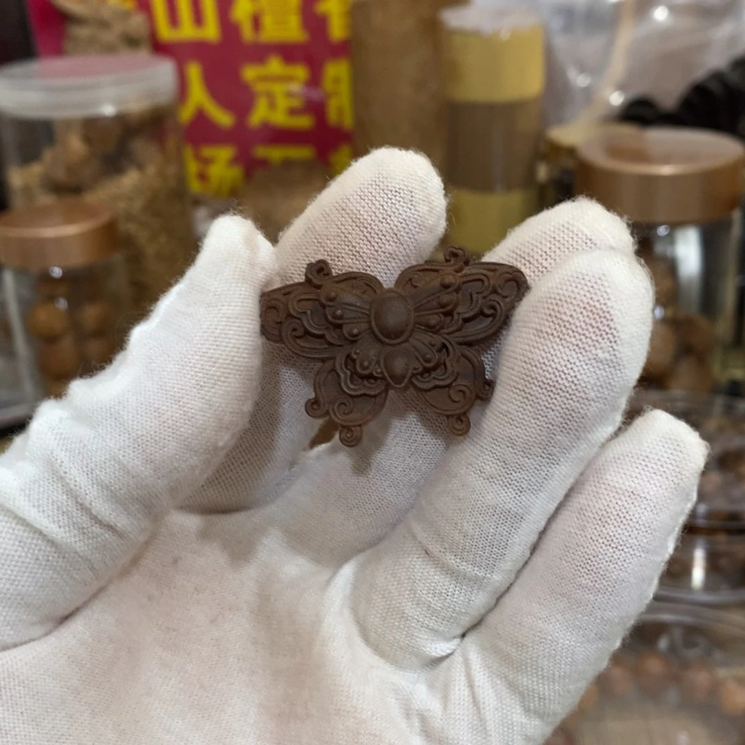 檀香木手串/手链大****烨蝴蝶吊坠