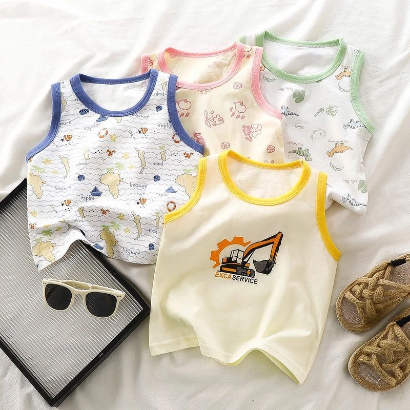 儿童背心纯棉新款夏季男童薄款女童打底宝宝无袖T恤童装