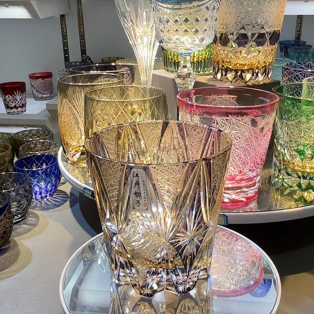 水晶玻璃吸管款定制金红色