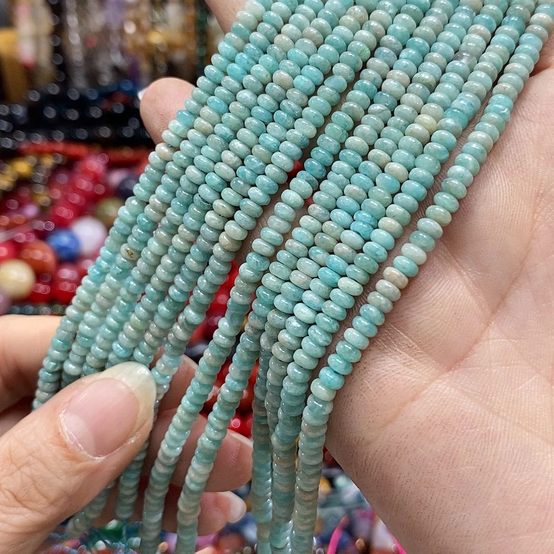 玛瑙/玉髓未镶嵌珠宝半成品天河石算盘一条卡4mm