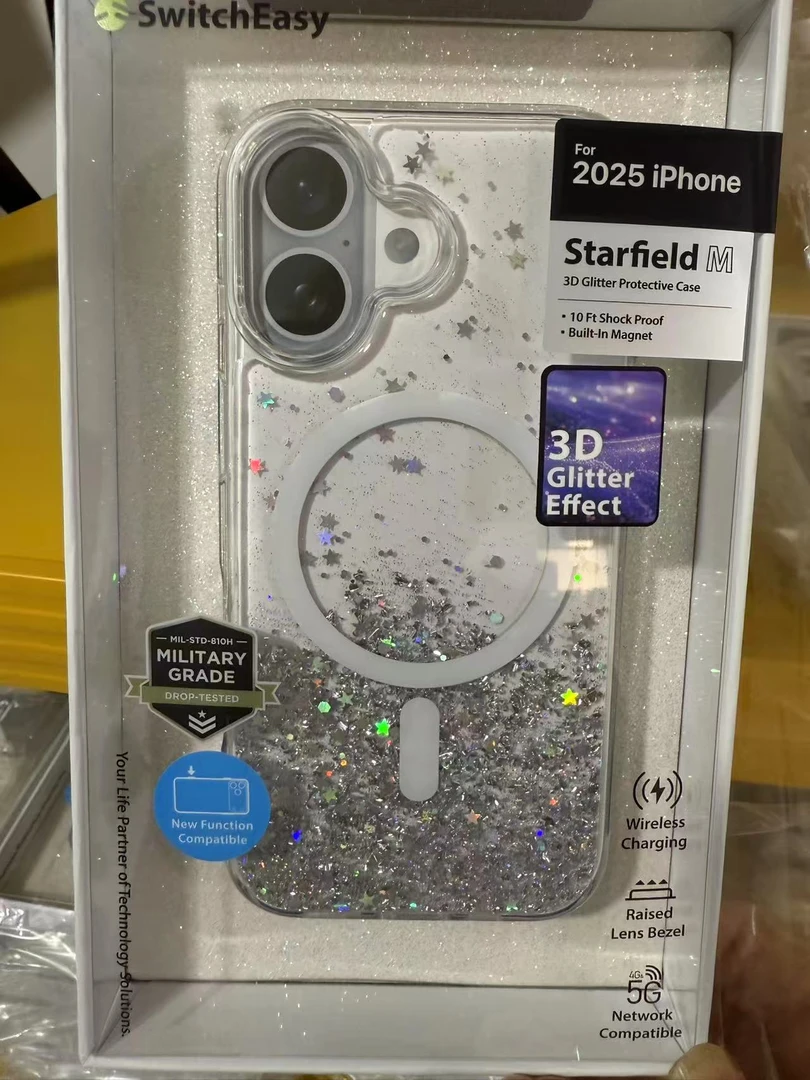 iphone17系列鱼骨星闪亮晶晶磁吸手机壳