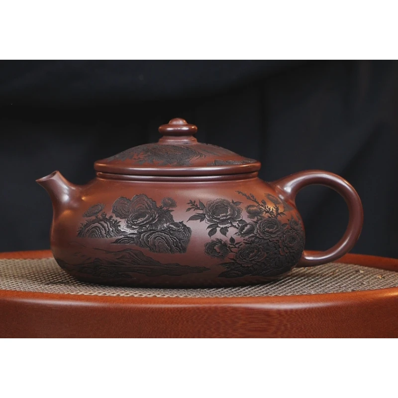 宜兴紫砂 铁血砂春江花月夜寒江 李恒阳 400cc