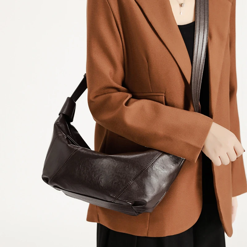 头层牛皮包包女2025新款高级感轻奢小众单肩包时尚百搭软皮斜挎包