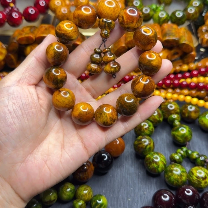 松木琥珀木文玩手串