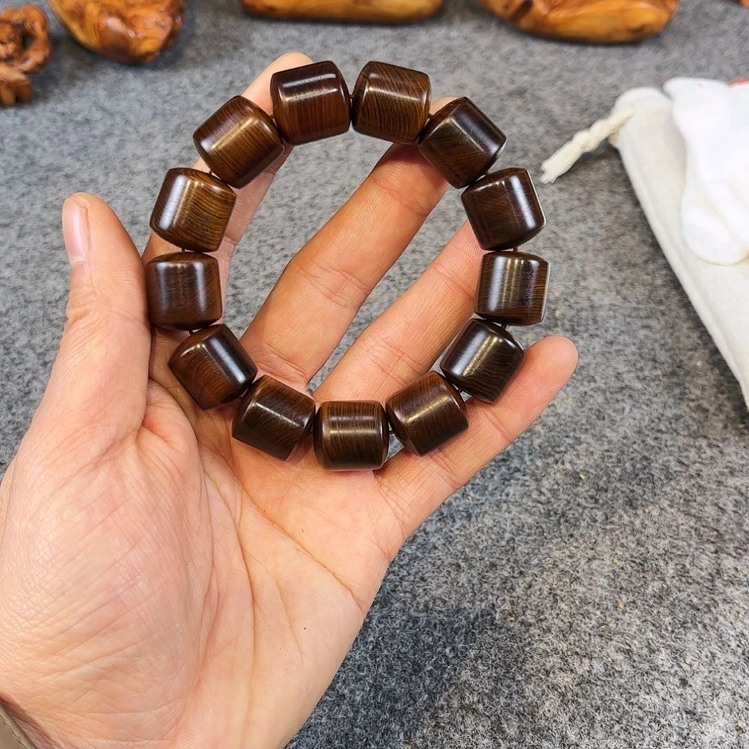 柏木（崖柏）言*崖柏五灵脂绿色手串1.6/1.7