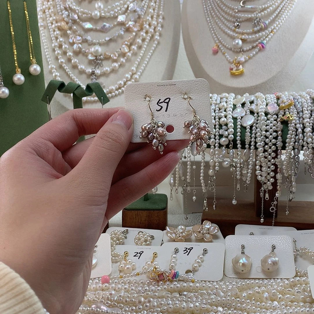 淡水珍珠耳饰银S925镶嵌