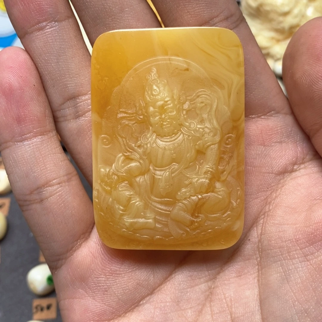 蜜蜡未镶嵌裸石黄财神