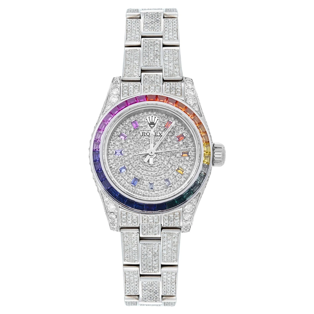 99新 Rolex/劳力士 蚝式恒动系列76080满钻后钻腕表/WHT030293