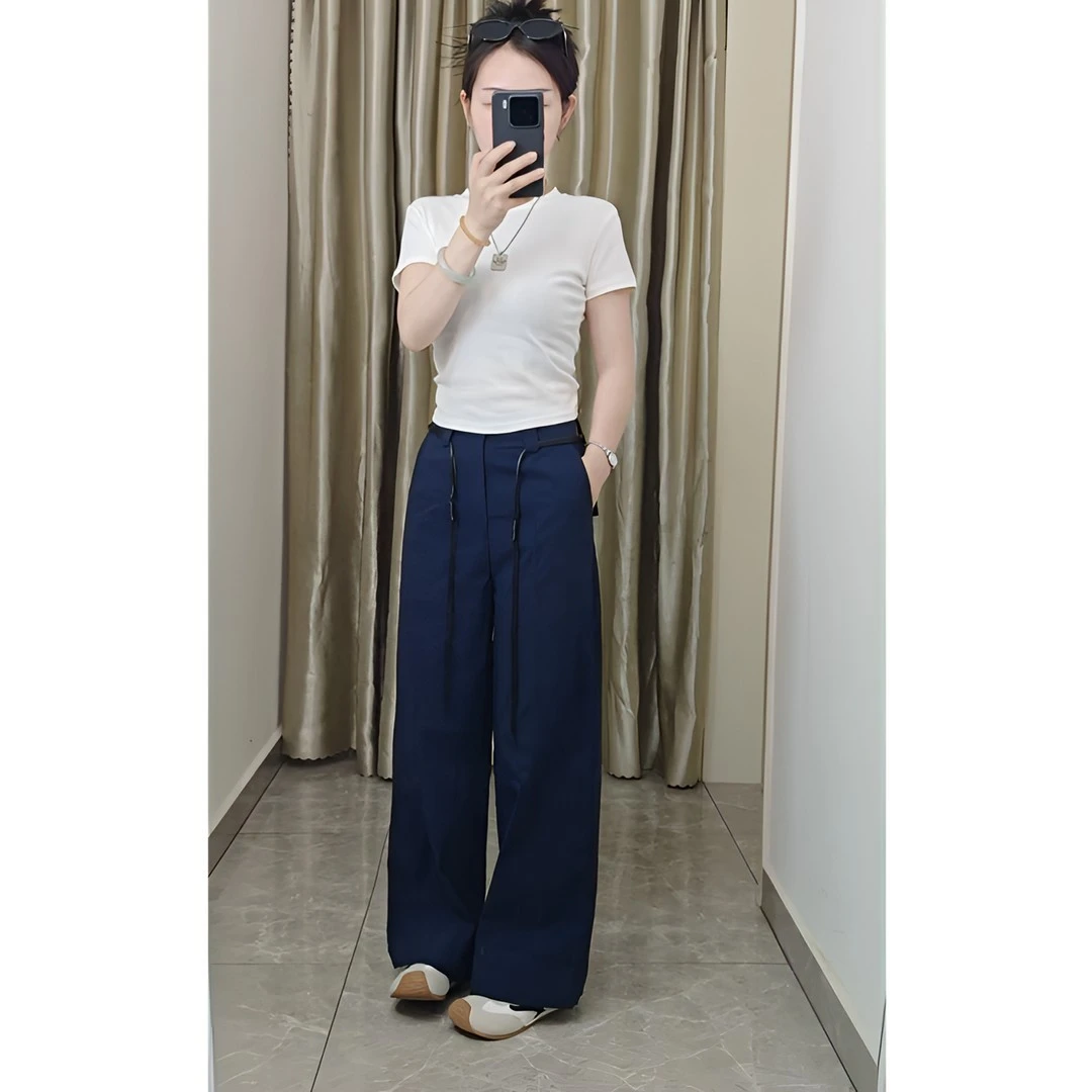 【现货+运费险】小个子阔腿裤女夏季薄款透气百搭高腰显瘦休闲裤