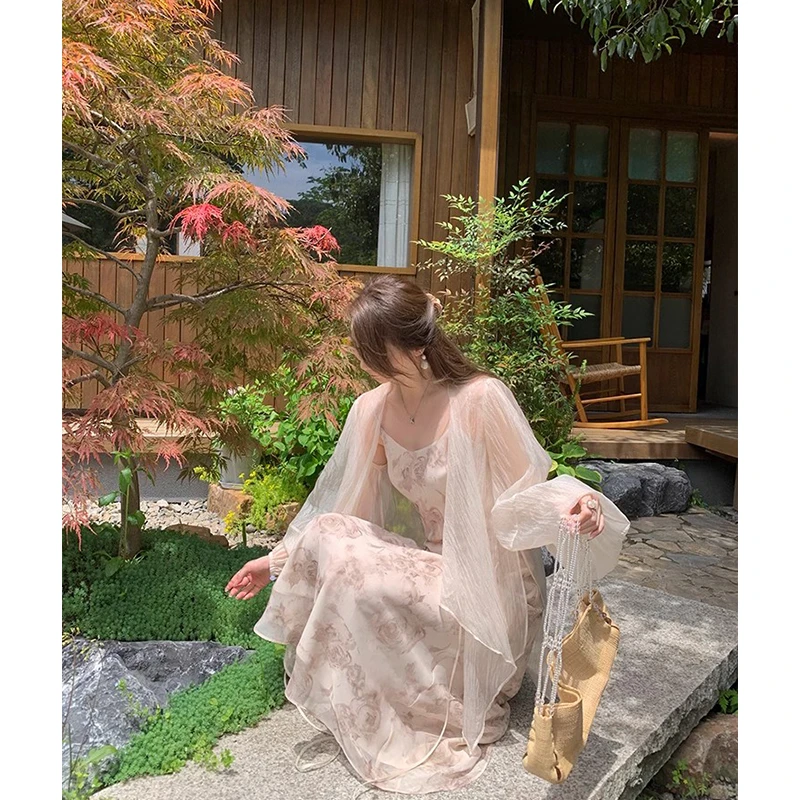 超仙气温柔雪纺防晒衣女夏配裙子外搭小披肩开衫外套薄纱空调罩衫