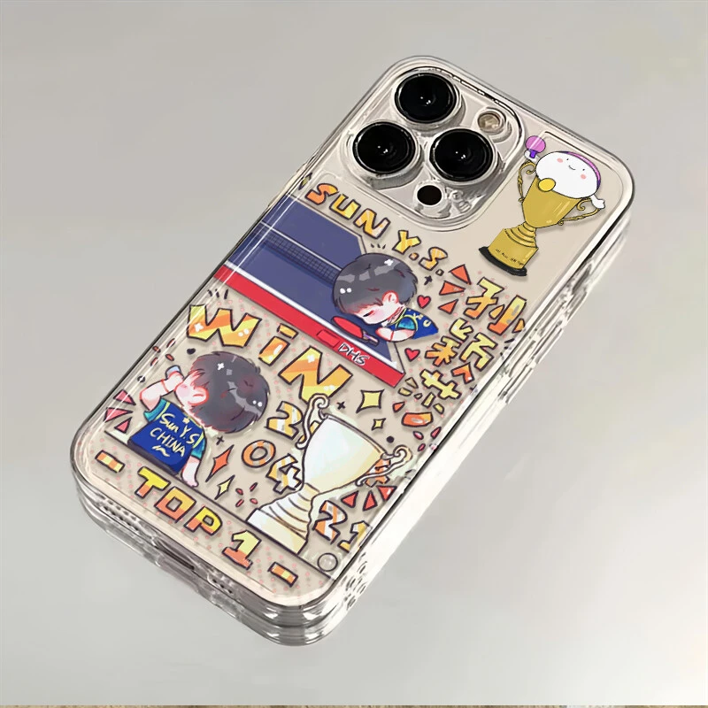 孙颖莎TOP1适用iPhone16promax苹果15手机壳14Plus透明13/11全包