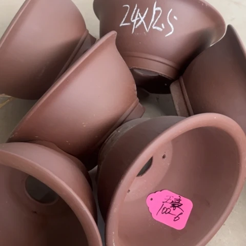 紫砂花盆100-6。         24-12.5