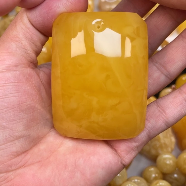 未镶嵌蜜蜡裸石蜜蜡平安无事牌