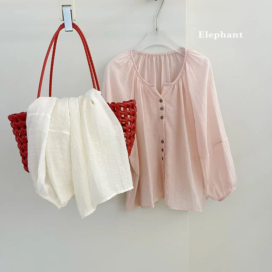 大象@8838 韩系简约圆领防晒长袖开衫