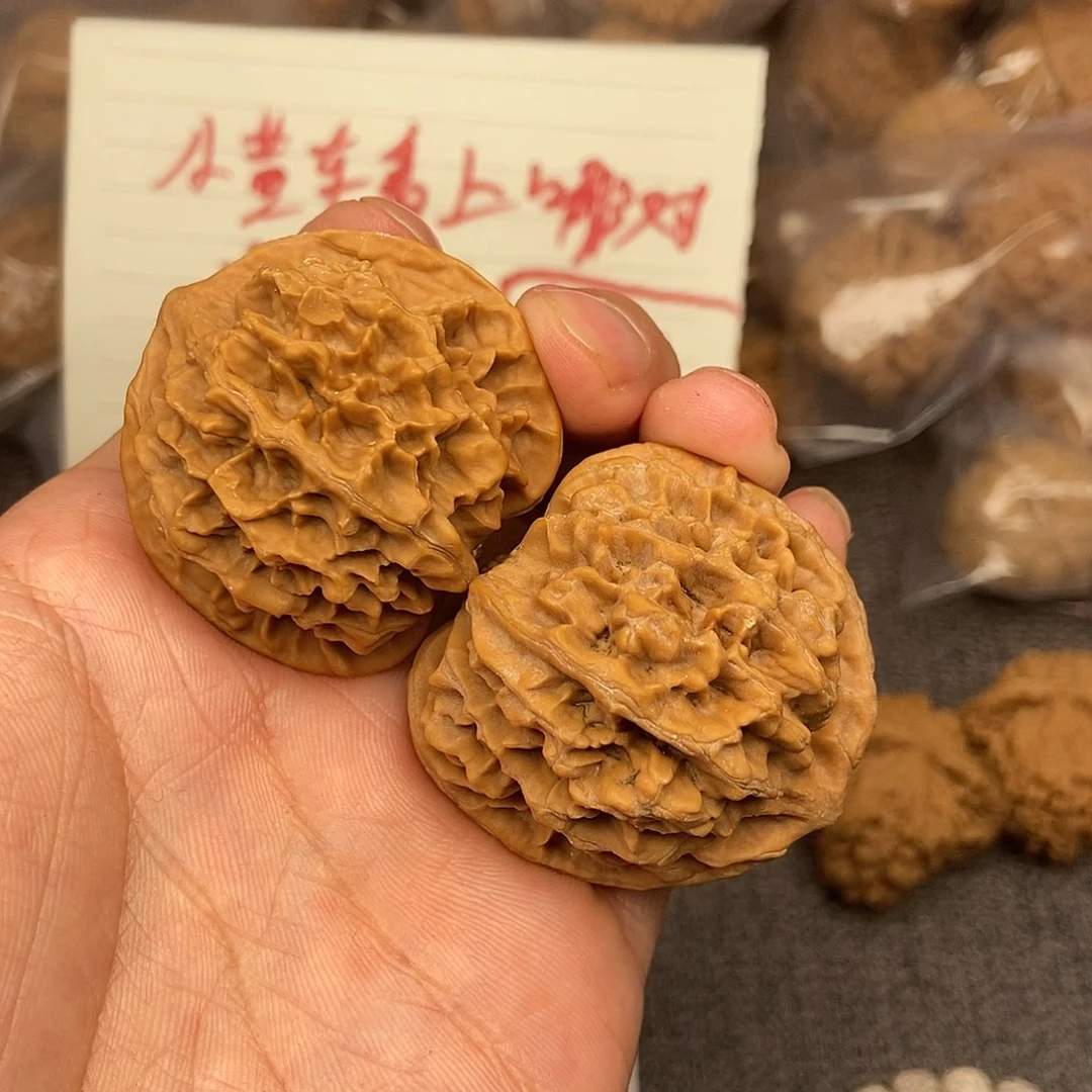 核桃帝王43尺寸编号38龙鳞纹路后期珊瑚红走色