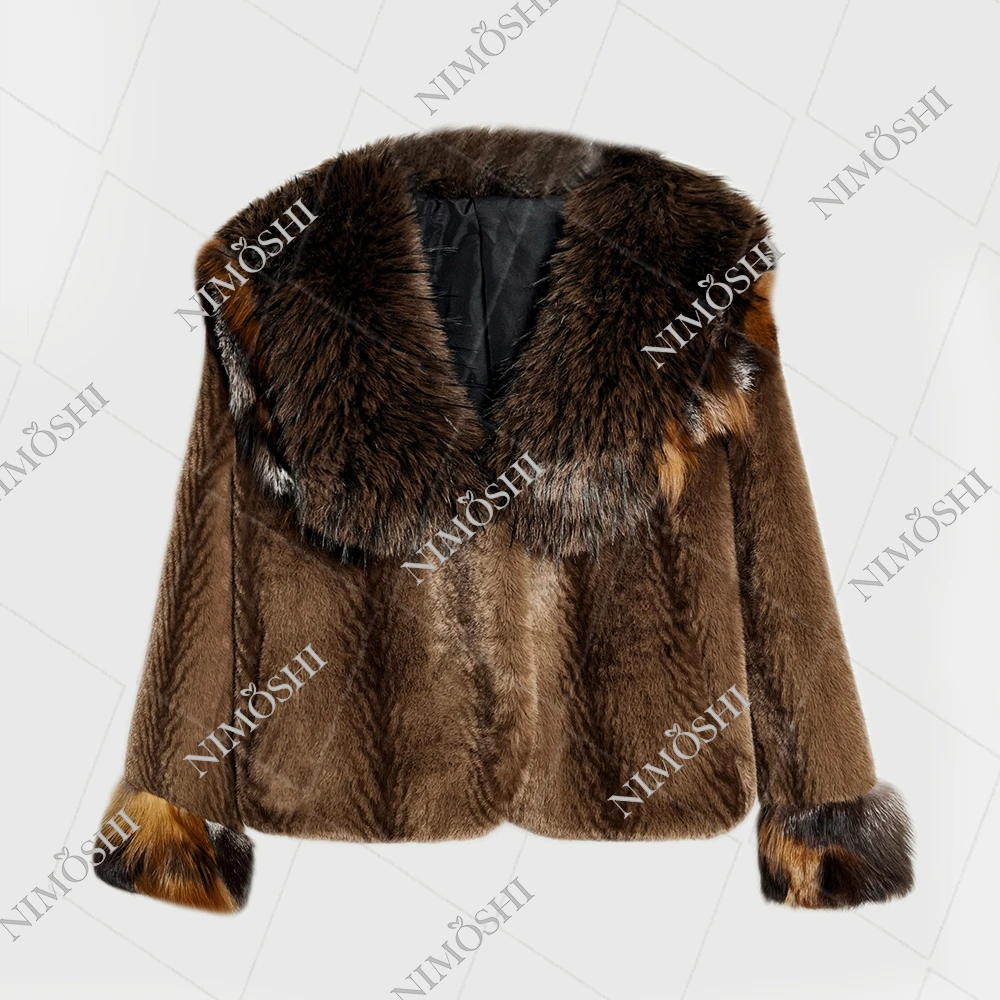 【莎总专属】秋冬新款法式显瘦减龄渐变毛毛外套L5091