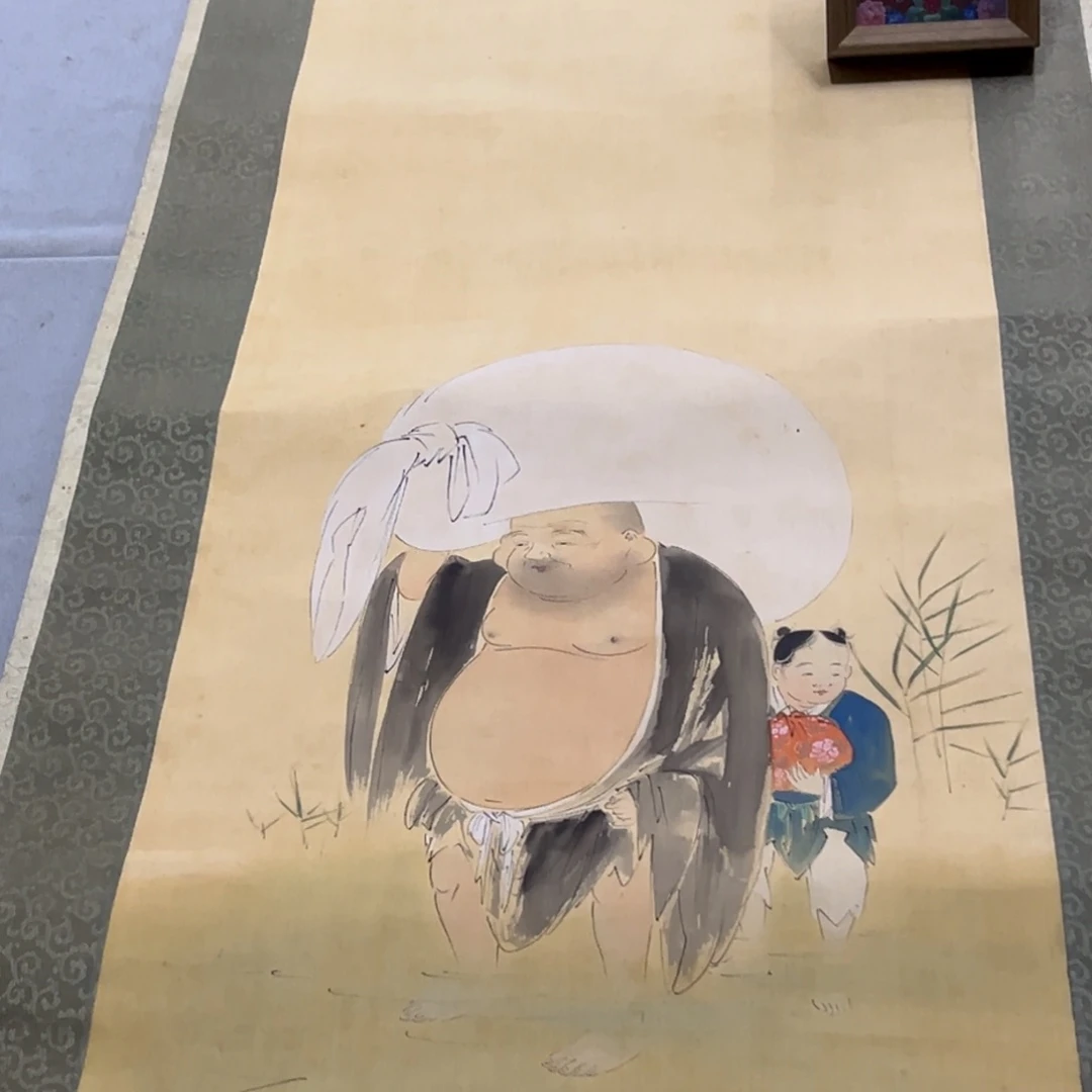 国画皆**喜手绘临摹人物挂轴