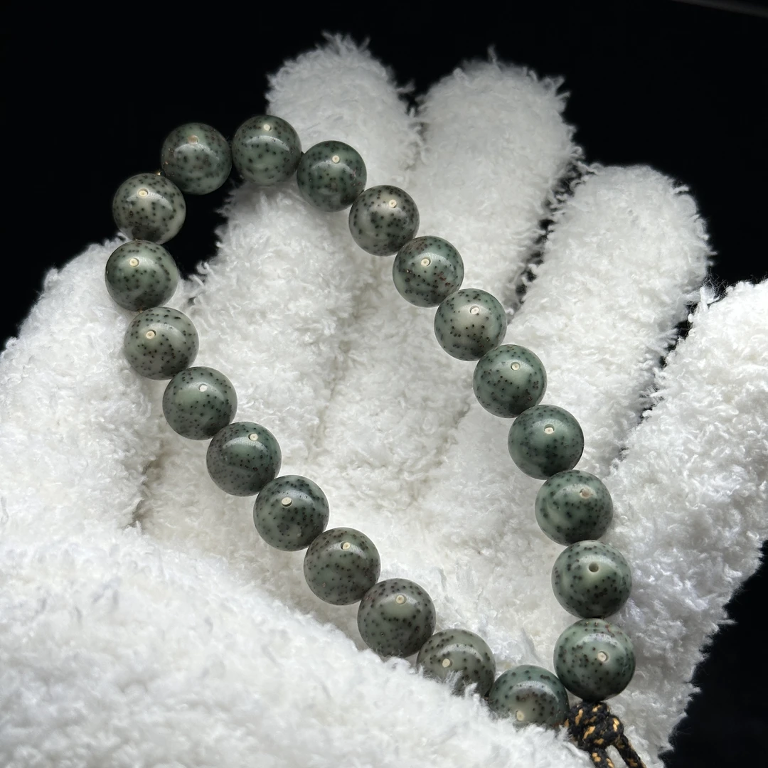 海南星月菩提卡11正月绿幽灵老油珠细星圆珠手持
