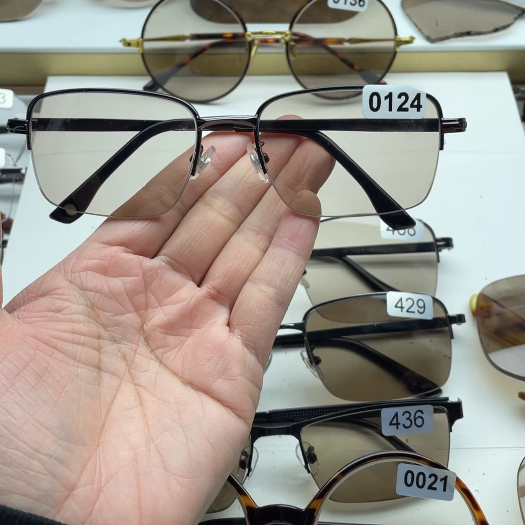 茶水晶半框眼镜 0124