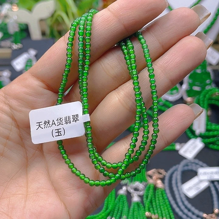 翡翠未镶嵌颈饰翡翠项链2.5