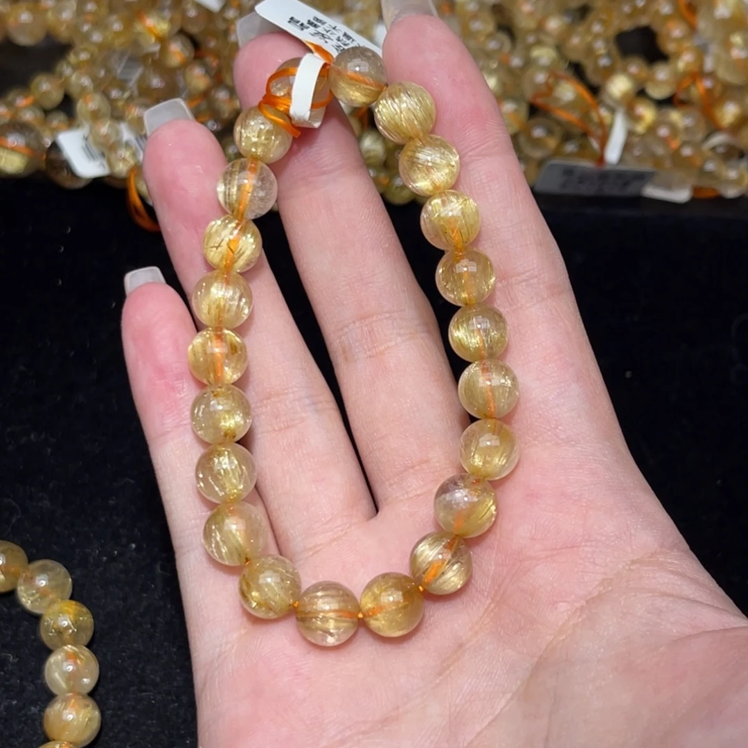 阿***宝发晶未镶嵌手链卡8金发晶