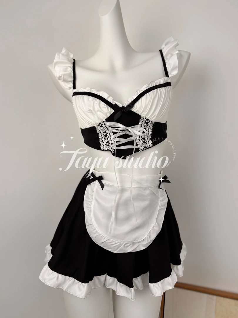 「她屿」乖乖听话|学生时尚新款扮演纯情角色优雅轻盈蝴蝶结家居服