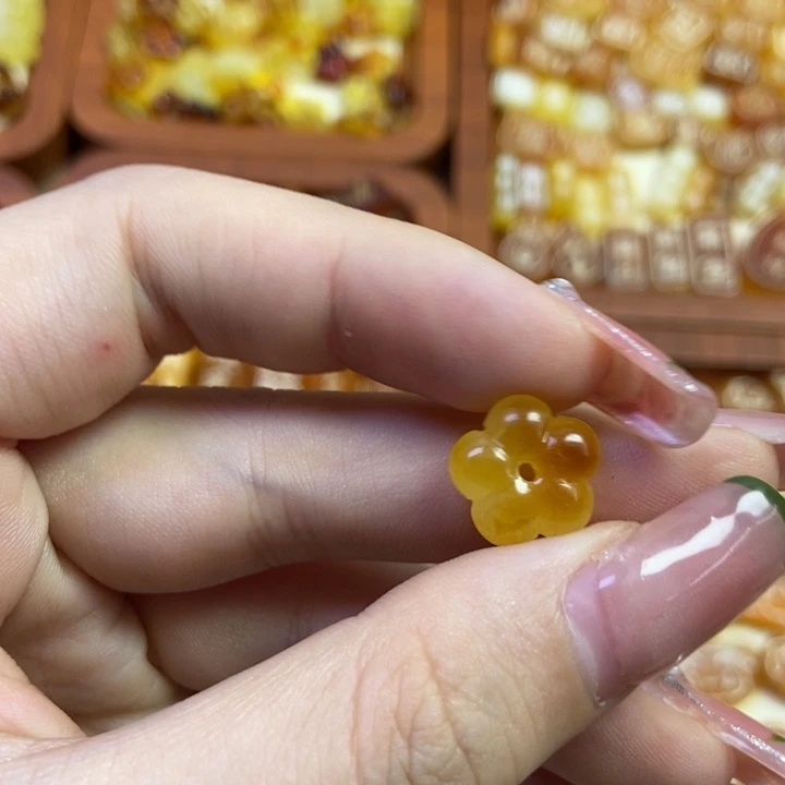 琥珀未镶嵌珠宝奇石空心花