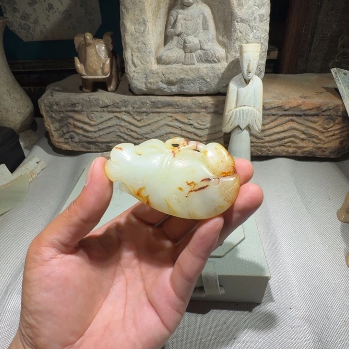 金***牛和田玉（糖玉）未镶嵌挂件