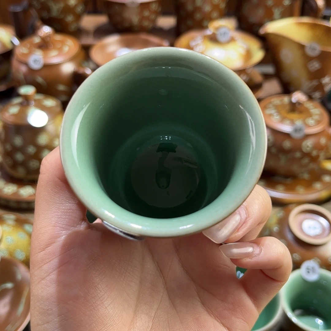 曾***网草木灰老花闻香杯手工