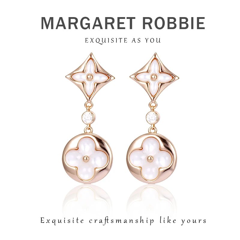 合金耳饰 MARGARET ROBBIE时尚双面经典镶嵌8015