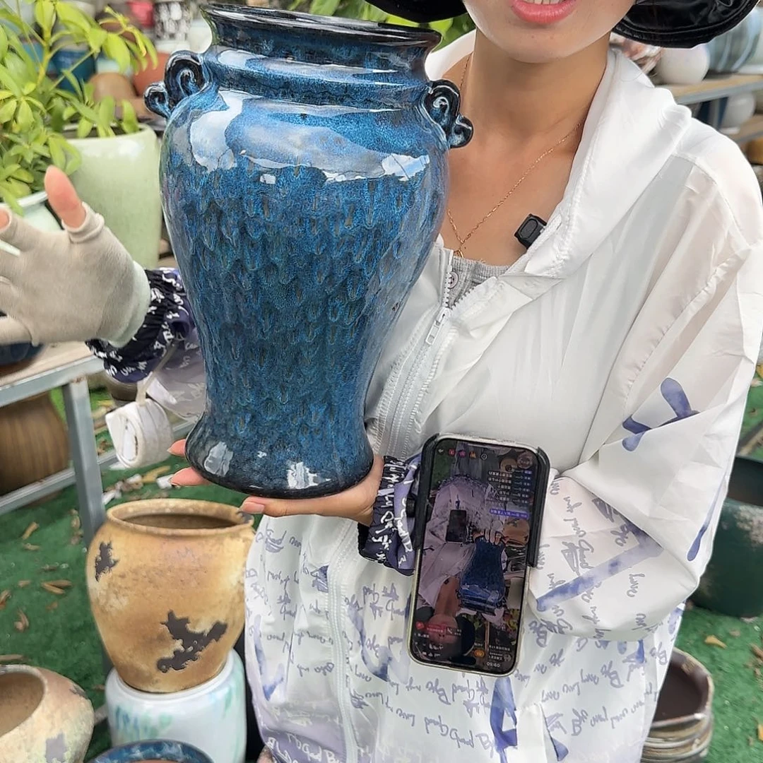 紫砂花盆王嫂花盆0709-175高30口15