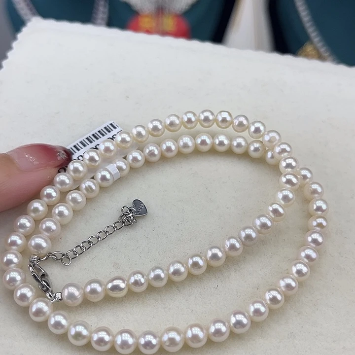 淡水珍珠未镶嵌颈饰5-6极光炫彩