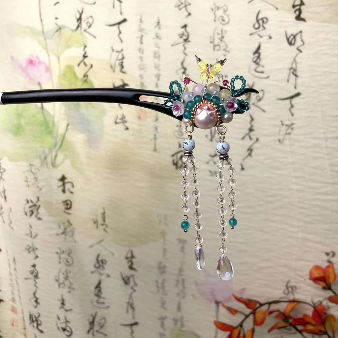 X797刀马旦发簪气质手工头饰发饰中式纯手工国风簪子百搭时尚发簪