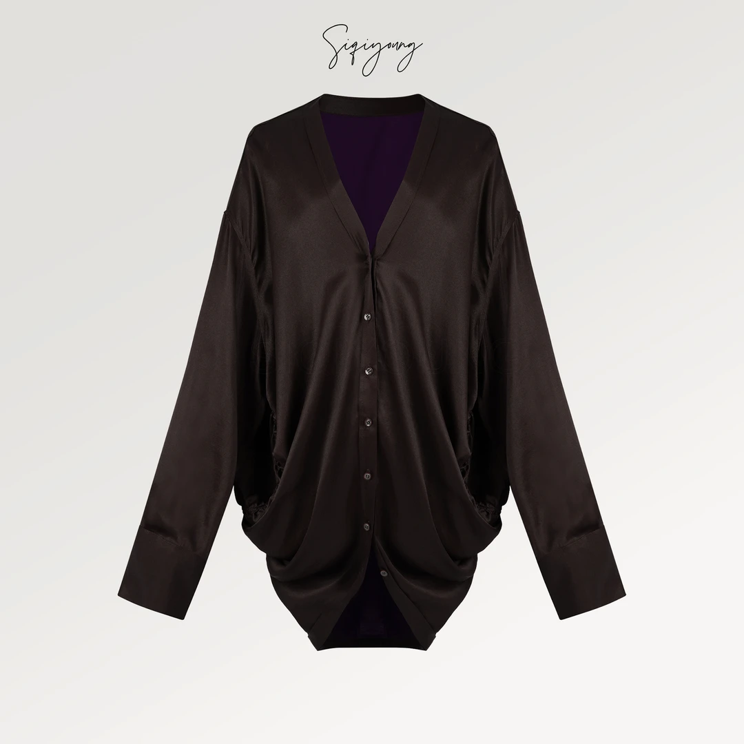 SIQIYOUNG【Maggie精选】春风拂槛-紫色双面香云纱斗篷