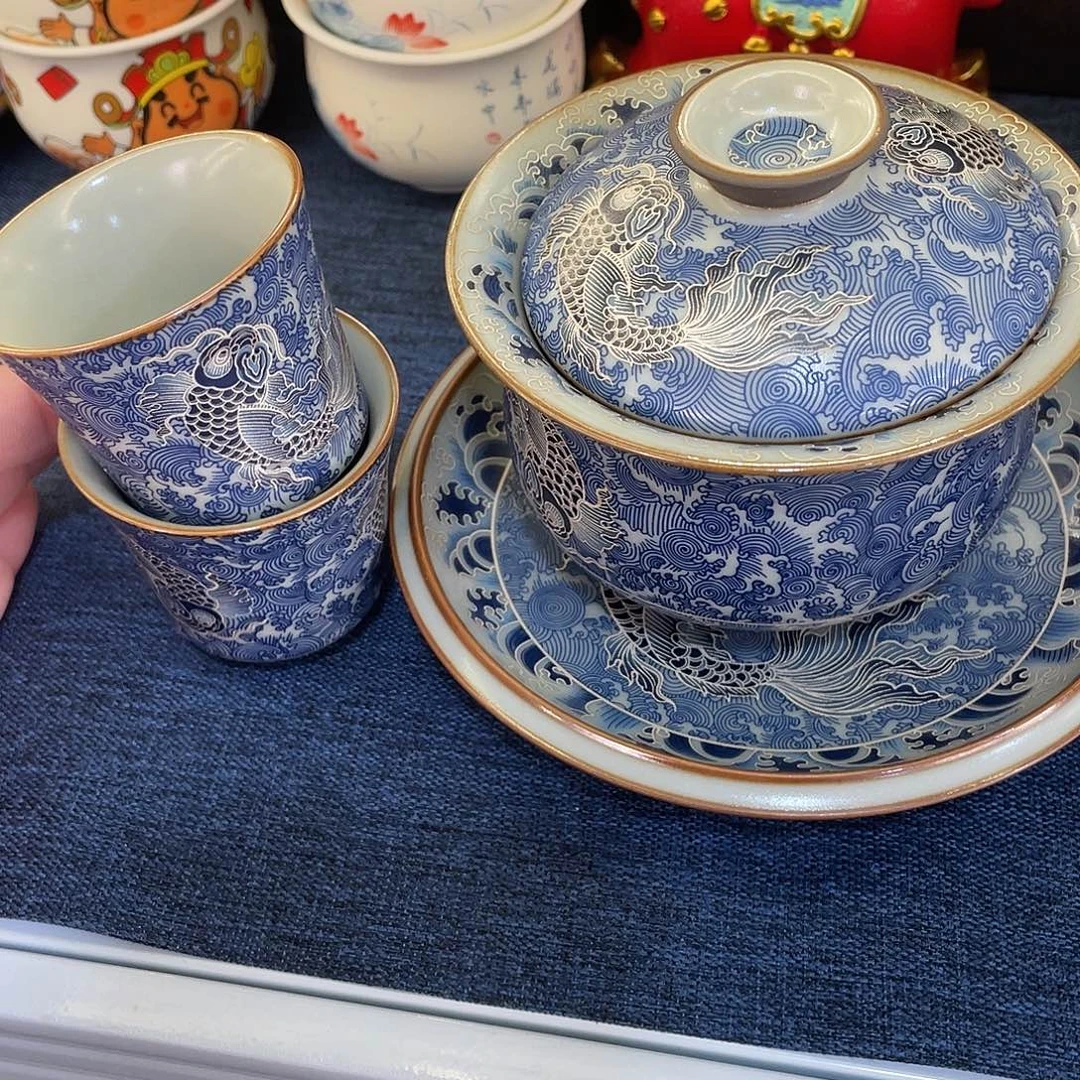 陶景德陶瓷盖碗茶具