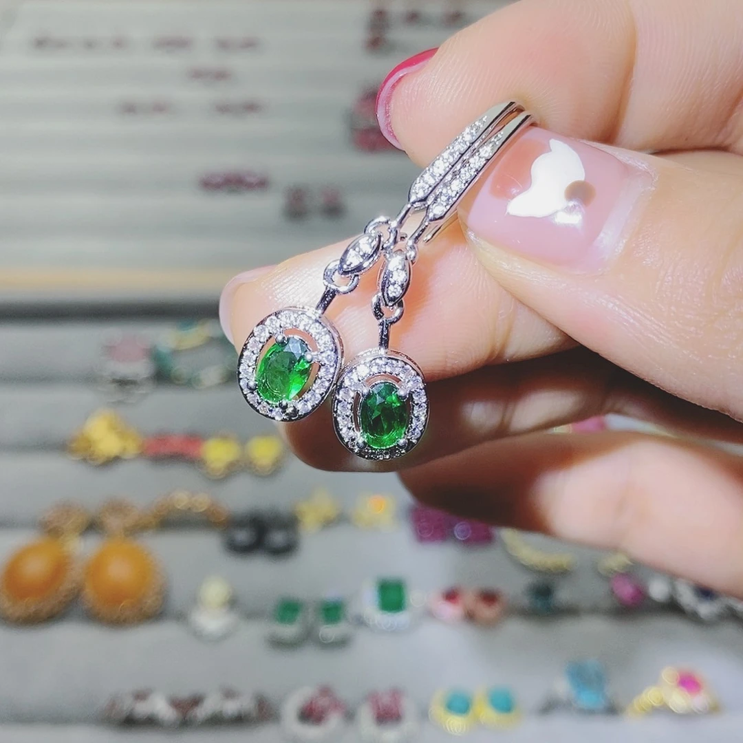 【闪购商品】托帕石耳饰银S925镶嵌