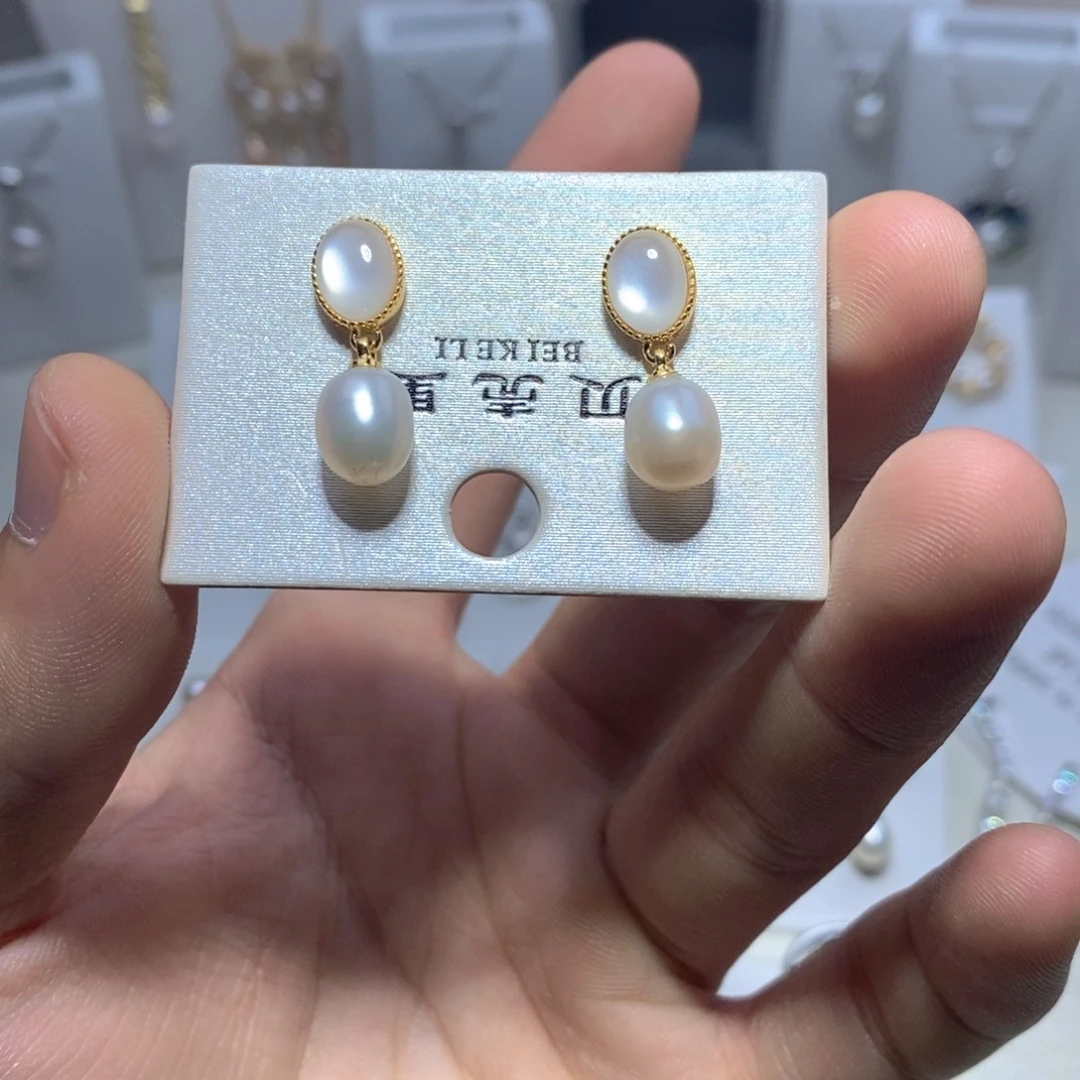 耳饰淡水珍珠银S925镶嵌