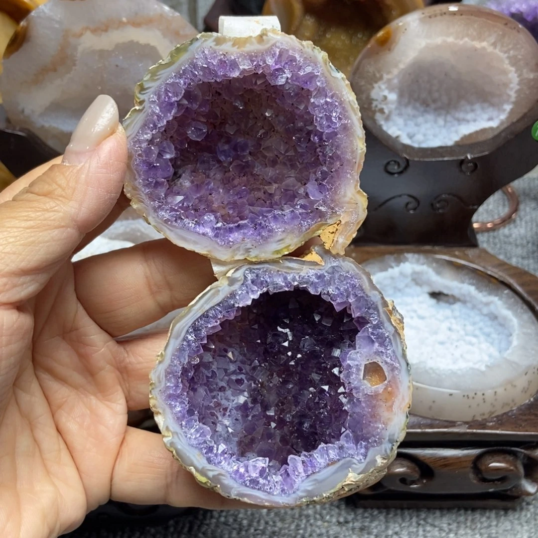紫晶未镶嵌摆件水晶