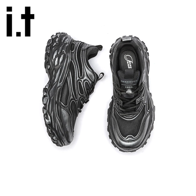 it  izzue男鞋老爹鞋25秋季新款鞋子厚底增高时尚休闲运动鞋