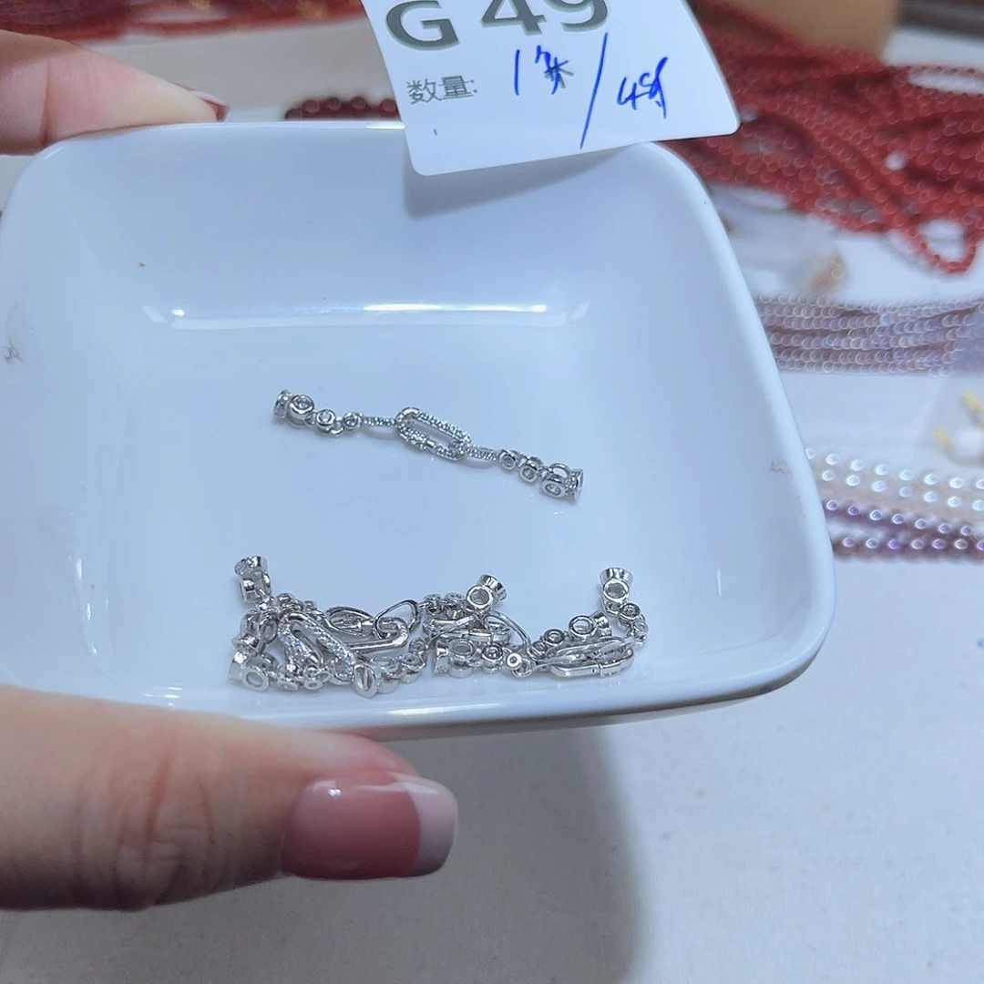 珠宝半成品水晶银S925镶嵌G49。